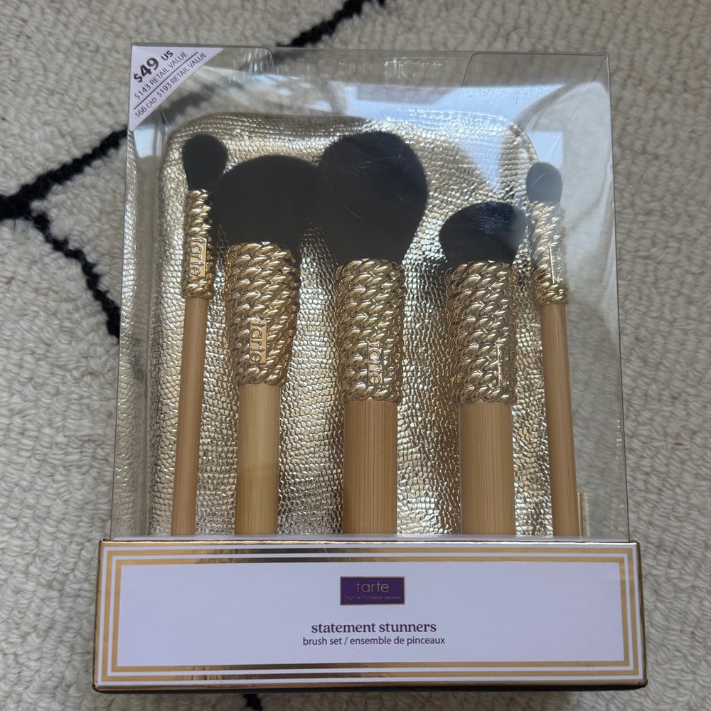tarte Gold Makeup Brush Set with Black Accents